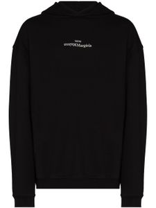 Maison Margiela hoodie en coton à logo brodé - Noir