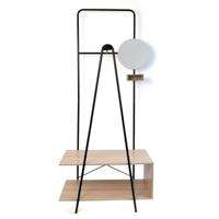 Kapstok met spiegel Vinthera Moa Zwart Beige Metaal Hout MDF 76 x 180 x 40 cm