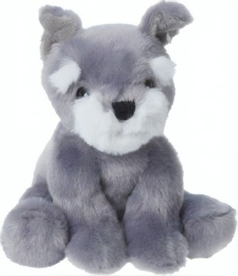 Tender Toys knuffelhond 14 cm grijs