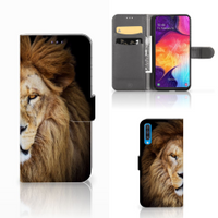 Samsung Galaxy A50 Telefoonhoesje met Pasjes Leeuw - thumbnail