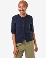 HEMA Damesvest Golda ajour donkerblauw (donkerblauw)