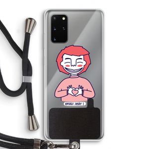 Hartje: Samsung Galaxy S20 Plus Transparant Hoesje met koord