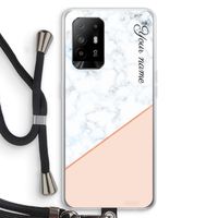 Marmer in stijl: Oppo A94 5G Transparant Hoesje met koord Marmer in stijl: Oppo A94 5G Transparant Hoesje met koord