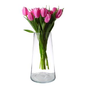 Hakbijl glass bloemenvaas Donna - glas - transparant - 18 x 40 cm   -