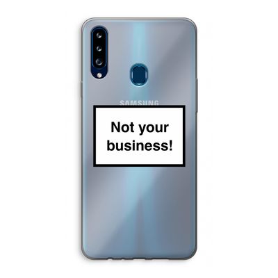 Not your business: Samsung Galaxy A20s Transparant Hoesje