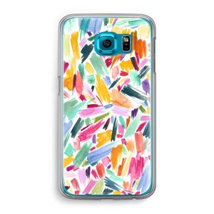 Watercolor Brushstrokes: Samsung Galaxy S6 Transparant Hoesje