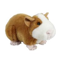 Pluche cavia knuffel - bruin/wit - 18 cm - speelgoed knuffeldieren - huisdieren