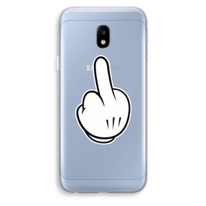 Middle finger black: Samsung Galaxy J3 (2017) Transparant Hoesje
