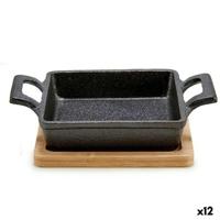 Casseroleschaal om tapa's te serveren Kinvara 1277SJ4810 1277SJ4810 Bruin Zwart Hout Bamboe Ijzer 19 x 5 x 14 cm 14 x 5 x 18,5 c