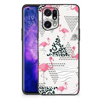 OPPO Find X5 Pro Dierenprint Telefoonhoesje Flamingo Triangle