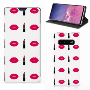 Samsung Galaxy S10 Hoesje met Magneet Lipstick Kiss