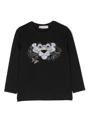 Monnalisa t-shirt Pink-Panther à longues manches - Noir