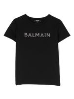 Balmain Kids t-shirt en coton à logo strassé - Noir - thumbnail