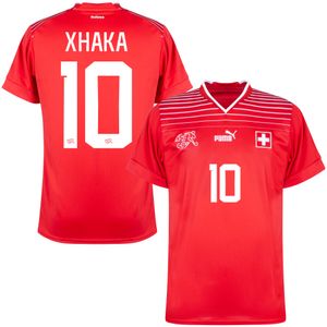Zwitserland Shirt Thuis 2022-2023 + Xhaka 10