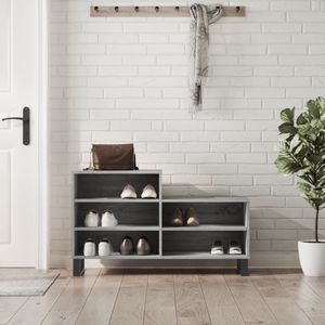 Schoenenkast 102x36x60 cm bewerkt hout sonoma grijs