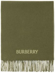 Burberry écharpe en cachemire bicolore à logo EKD - Vert