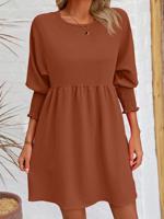 Casual Loose Plain Dress With No - thumbnail