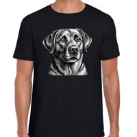 Cadeau/verkleed T-shirt heren - zwart - Labrador Retriever hond - honden liefhebber