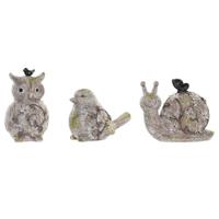 Decoratieve figuren DKD Home Decor Groen Roze Natuurlijk dieren Shabby Chic 20,5 x 10 x 17 cm (3 Onderdelen)