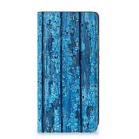 Samsung Galaxy A52 Book Wallet Case Wood Blue - thumbnail