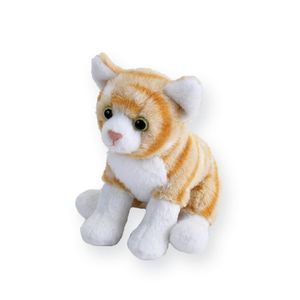 Pluche knuffel kat/poes oranje met wit van 13 cm