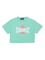 DSQUARED2 KIDS t-shirt crop à logo imprimé - Vert