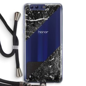 Zwart marmer: Honor 9 Transparant Hoesje met koord