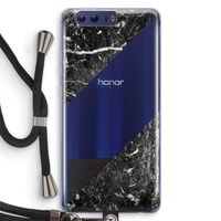 Zwart marmer: Honor 9 Transparant Hoesje met koord