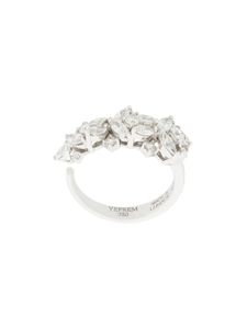 Yeprem 18kt white gold diamond cluster ring - Métallisé