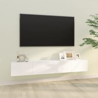 Tv-meubelen 2 st wandgemonteerd 100x30x30 cm bewerkt hout wit - thumbnail