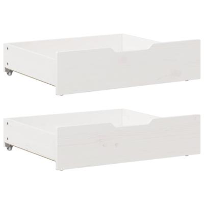 Bedlades 2 st 65x55x16 cm massief grenenhout wit