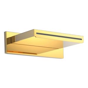 Tres Block inbouw uitloop waterval 15 cm messing 24k Goud glans
