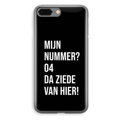 Da ziede van hier - Zwart: iPhone 8 Plus Transparant Hoesje