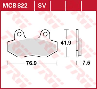 TRW Remblokken, en remschoenen voor de moto, MCB822SV Sinter street