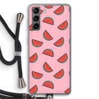 Watermeloen: Samsung Galaxy S21 Transparant Hoesje met koord