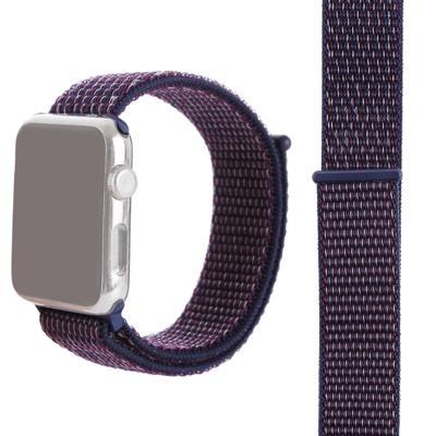 Eenvoudige mode nylon horlogebandje voor Apple Watch serie & 40mm/3 & 2 & 1 38mm met Magic stick (donker paars)