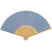 Spaanse handwaaier - pastelkleuren - korenblauw - bamboe/papier - 21 cm - thumbnail