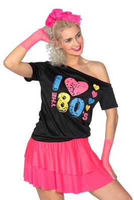 Shirt I love the 80&apos;s zwart Sandra