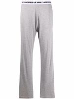 Karl Lagerfeld pantalon de pyjama à bande logo - Gris