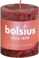 Bolsius stompkaars rustiek shine 6.8x8cm velvet red