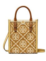 Tory Burch sac cabas en raphia à motif monogrammé - Bleu