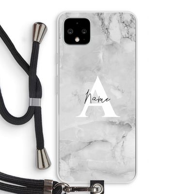 Ivory Marble: Pixel 4 XL Transparant Hoesje met koord