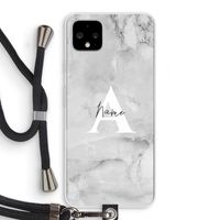 Ivory Marble: Pixel 4 XL Transparant Hoesje met koord