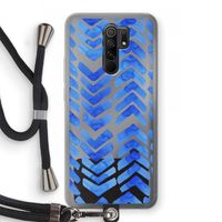 Blauwe pijlen: Xiaomi Redmi 9 Transparant Hoesje met koord