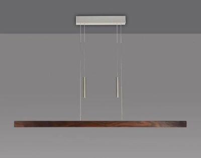 Hanglamp donker notenhout 'Leonora' verstelbaar dimbaar LED lamp 1210mm Hanglamp donker notenhout 'Leonora' verstelbaar dimbaar LED lamp 1210mm