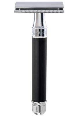 Edwin Jagger double edge safety razor Rubber Coating zwart