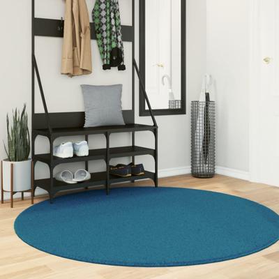 Vloerkleed OVIEDO laagpolig Ø 160 cm turquoise