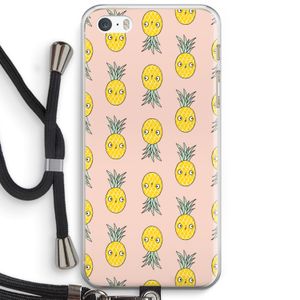 Ananas: iPhone 5 / 5S / SE Transparant Hoesje met koord