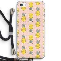 Ananas: iPhone 5 / 5S / SE Transparant Hoesje met koord