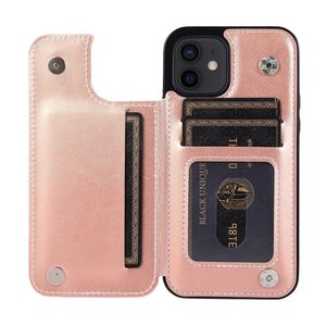 iPhone 15 hoesje - Backcover - Pasjeshouder - Portemonnee - Kunstleer - Rose Goud